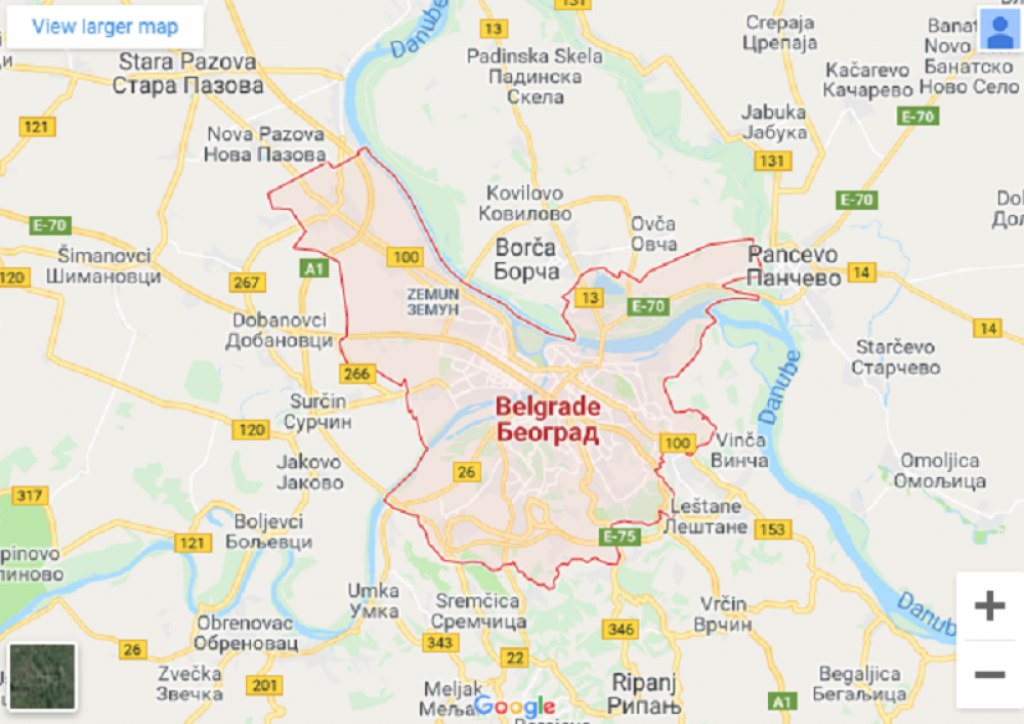 Beograd, mapa