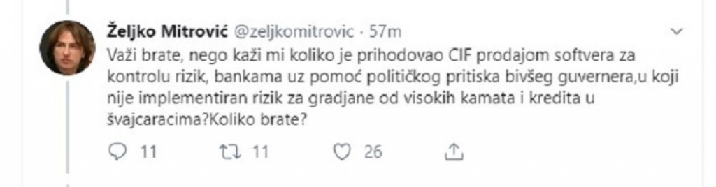 Tviter, Željko Mitrović, Karapandža