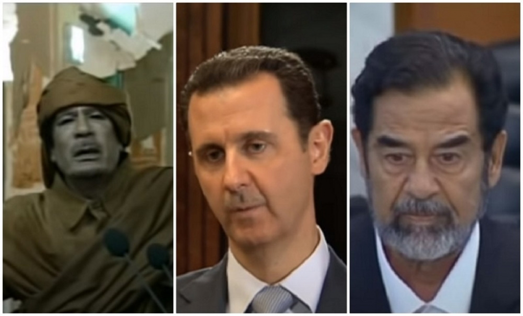 Moamer al Gadafi, Bašar al Asad i Sadam Husein