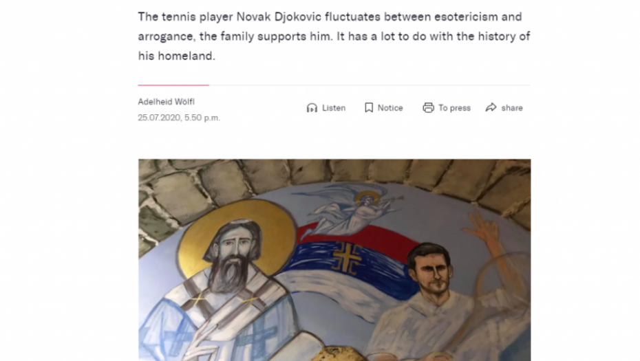 Novak, Sveti Sava i Švajcarci