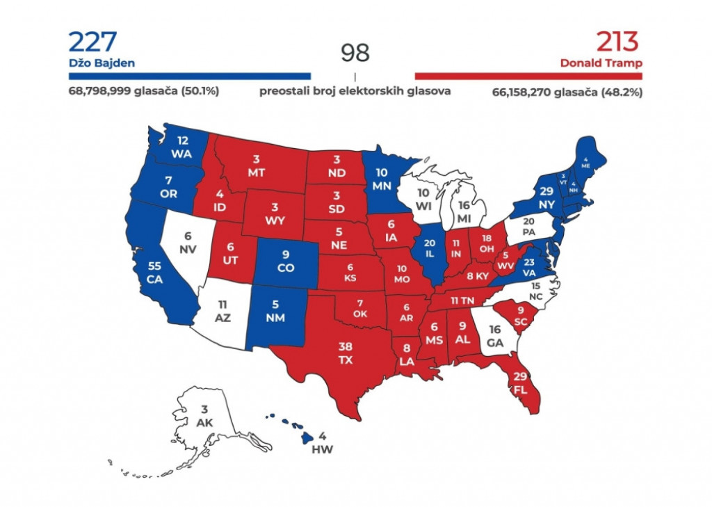 mapa izbori SAD