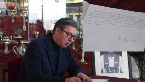 "SINIŠA JE BIO NAJVEĆI IKADA" Predsednik Vučić se upisao u knjigu žalosti i oprostio od Mihajlovića (FOTO/VIDEO)