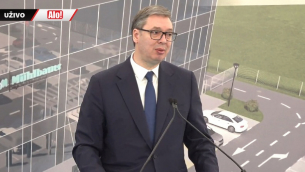 Vučić na ceremoniji polaganja kamena temeljca za izgradnju nove fabrike kompanije "Muehlbauer Group"