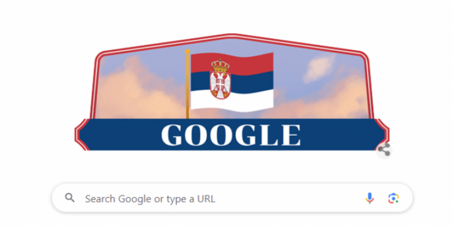 Gugl u bojama srpske zastave