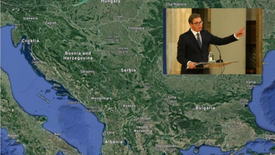 Aleksandar Vučić Srbija mapa