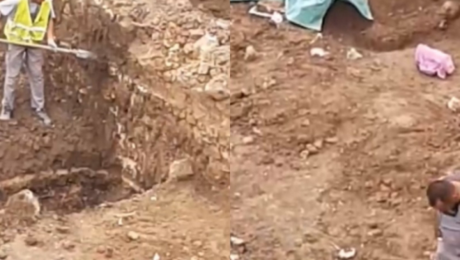 Ruski arheolozi, iskopina