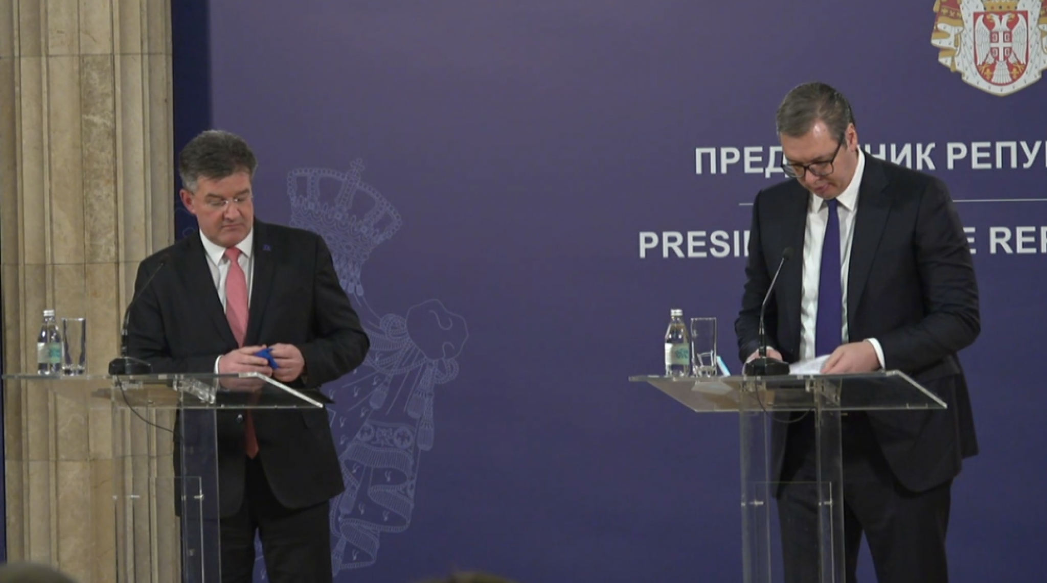Aleksandar Vučić i Miroslav Lajčak
