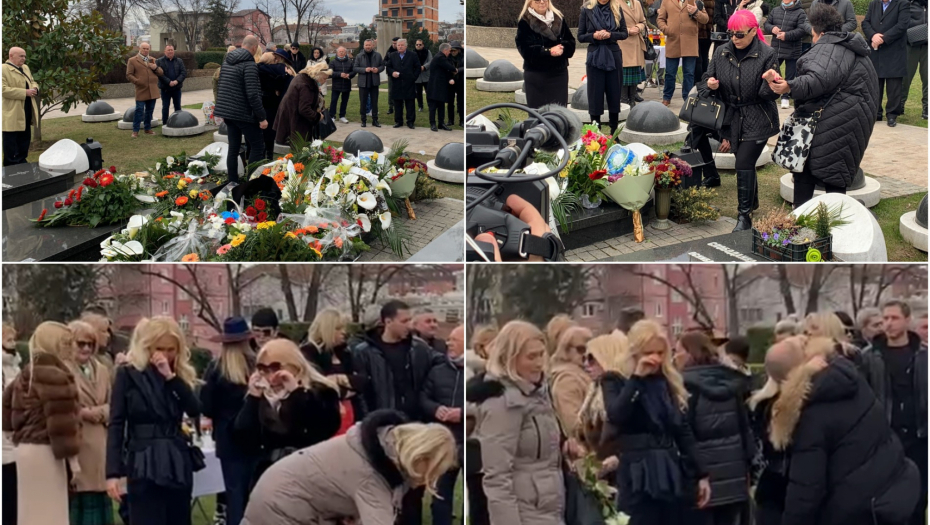 GRCAJU U SUZAMA! Ilda, Goca i Sanela zagrljene tuguju nad grobom Šabana Šaulića, potresne scene u Aleji zaslužnih građana! (VIDEO)