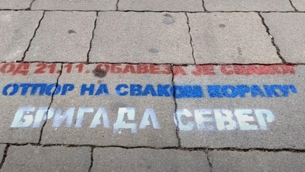''OTPOR NA SVAKOM KORAKU'' Jutros osvanuli novi grafiti u Kosovskoj Mitrovici