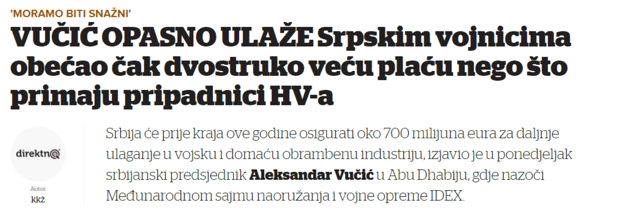 MRŽNJA I ZAVIST USTAŠA! Ne mogu da oproste Vučiću što će specijalac Srbije biti mnogo više poštovan nego hrvatski natovac!