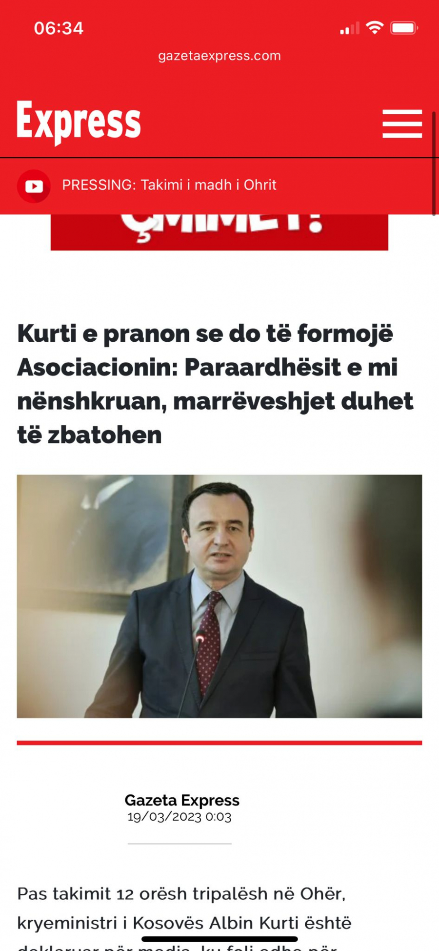 GLAVNA VEST U PRIŠTINI Kurti potvrdio Vučićeve reči: Moji prethodnici su potpisali, moramo formirati ZSO!