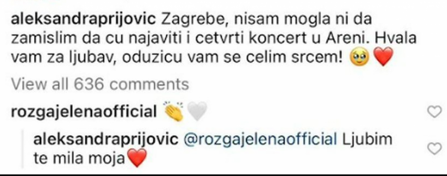 Jelena Rozga čestitala Aleksandri Prijović
